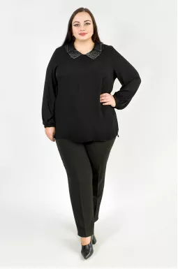 Туніка з коміром в оригінальному дизайні батал