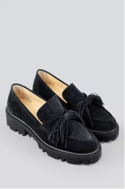 Лоферы замшевые с украшением больших размеров