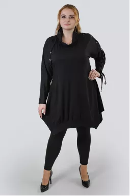 Туніка довга трикотажна декорована зав'язками супер батал