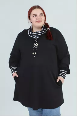 Туніка трапеція з хомутом супер батал