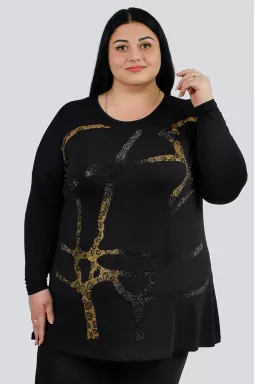 Туніка з принтом із стразів супер батал