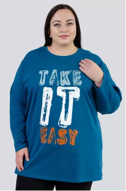 Туніка з кишенями і написами супер батал