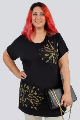 Туніка з декором із стразів великих розмірів