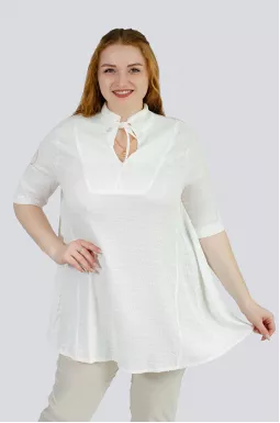 Ніжна кремова туніка великих розмірів