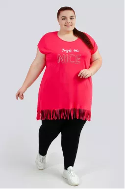 Туніка з бахромою великих розмірів