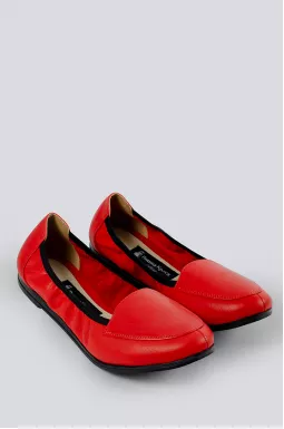 Червоні балетки на широку ніжку великих розмірів