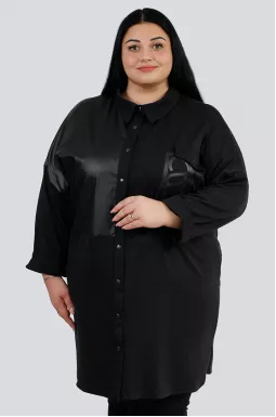 Туніка-сорочка чорна великих розмірів