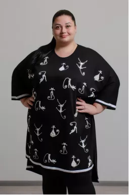 Туніка трикотажна з прикрасами великих розмірів