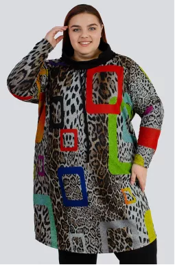 Туніка ангорова зі шнурівкою великих розмірів