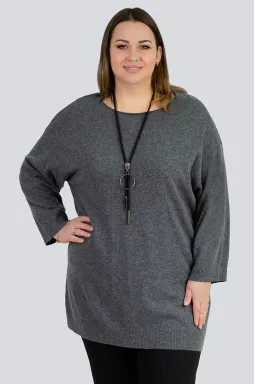 В'язана туніка з блискавкою великих розмірів