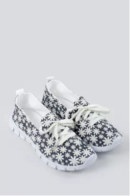 Кросівки сірі в квітковий принт великих розмірів