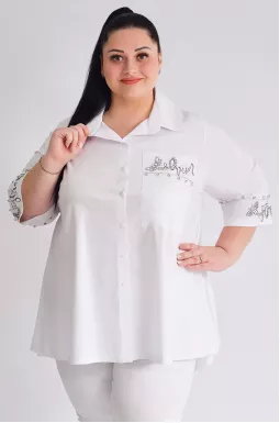 Туніка-сорочка з декором із стразів великих розмірів