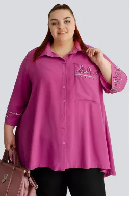 Туніка-сорочка зі стразами великих розмірів