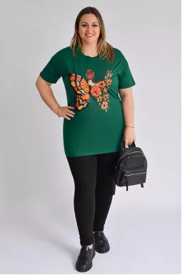 Туніка коротка з принтом великих розмірів