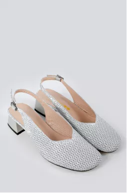 Туфли в серебристый леопардовый принт больших размеров