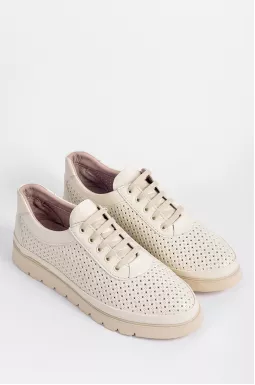 Туфлі кремові з перфорацією в візерунок великих розмірів