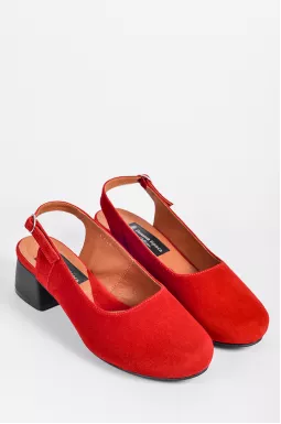 Замшевые красные туфли на широкие ножки больших размеров