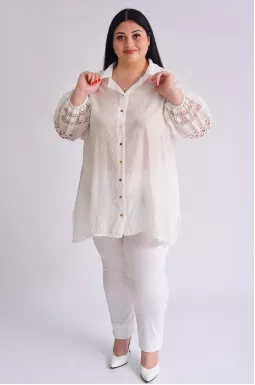Туніка-сорочка з мереживом великих розмірів