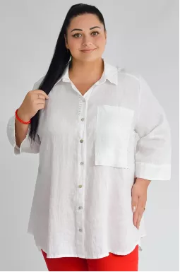 Туніка-сорочка з накладною кишенею великих розмірів