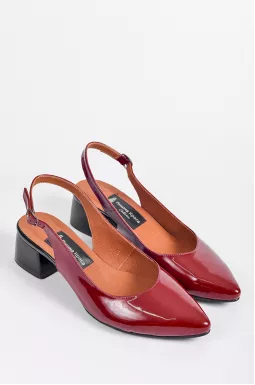 Бордові лакові туфлі на підборах великих розмірів