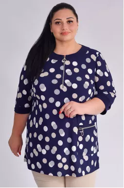 Туніка коротка з принтом та кишенею великих розмірів