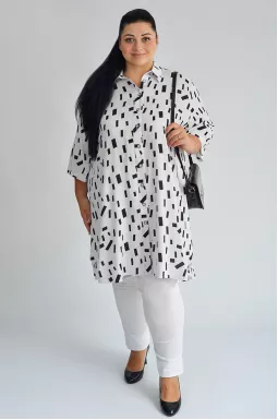 Туніка-сорочка з різними принтами великих розмірів