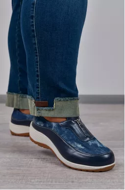 Туфлі з екошкіри та текстилю з застібкою-блискавкою великих розмірів