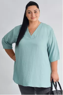 Туніка однотонна з декоративними стразами великих розмірів