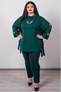 Туніка з декоративними рукавами та боковими зав’язками великих розмірів