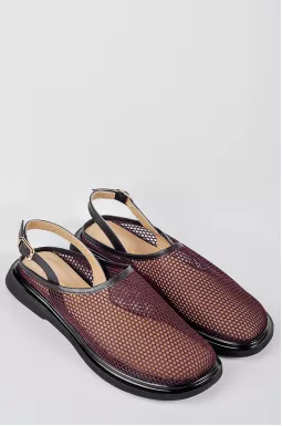 Туфли шоколадного цвета с сетчатым верхом больших размеров