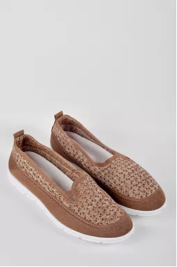Туфлі з текстильним верхом в коричневому кольорі великих розмірів