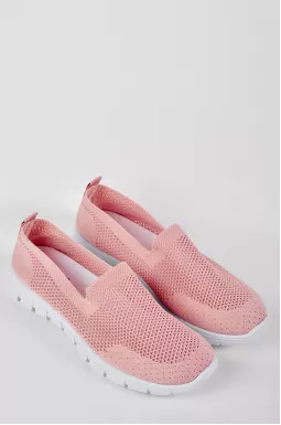 Світло-рожеві текстильні спортивні туфлі з сітчастим верхом великих розмірів