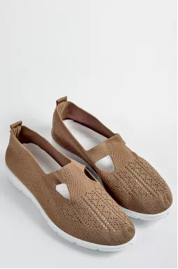 Текстильні туфлі в коричневому кольорі великих розмірів