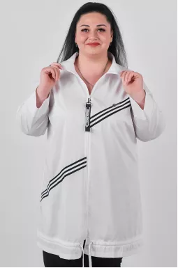Туніка на блискавці з контрастними смужками великих розмірів