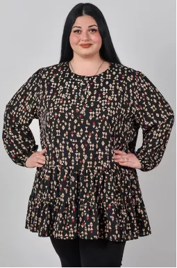 Туніка коротка з фактурним низом великих розмірів