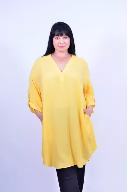 Удлиненная туника с карманами батал