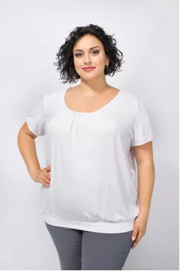 Футболка короткая однотонная супер батал