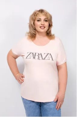  Короткая футболка с принтом батал