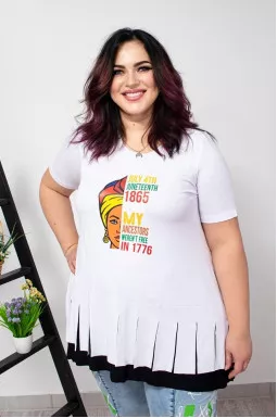 Футболка черно-белая с принтом супер батал