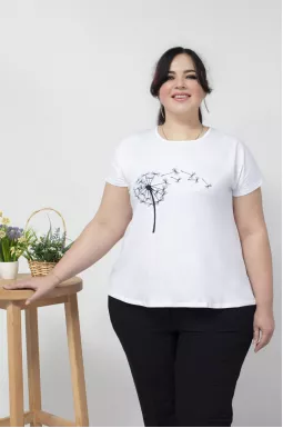 Футболка с принтом одуванчик супер батал