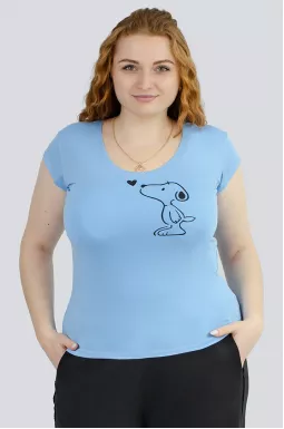 Футболка короткая с принтом больших размеров