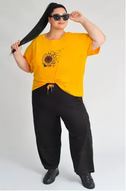 Футболка с принтом подсолнух больших размеров