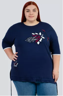 Футболка зі стразами великих розмірів