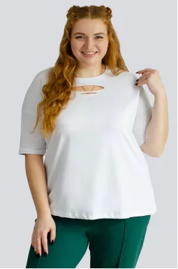  Футболка с вырезным декором больших размеров