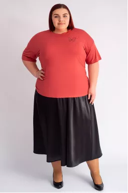 Футболка короткая с аппликацией больших размеров