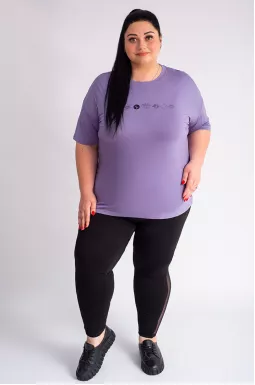 Футболка короткая с принтом день и ночь больших размеров