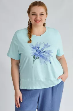 Футболка с принтом цветок больших размеров