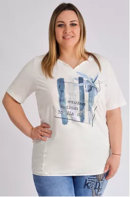 Футболка с принтом больших размеров