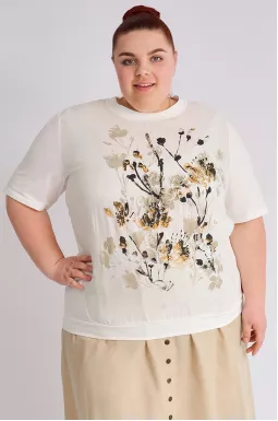 Футболка котоновая с принтом больших размеров