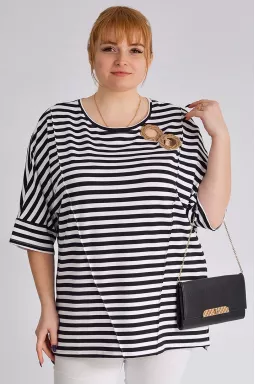 Футболка в полоску с украшениями больших размеров